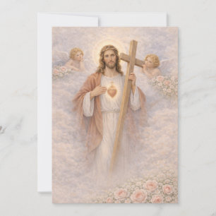 Heiligstes Herz Jesu Kreuz Florale Engel