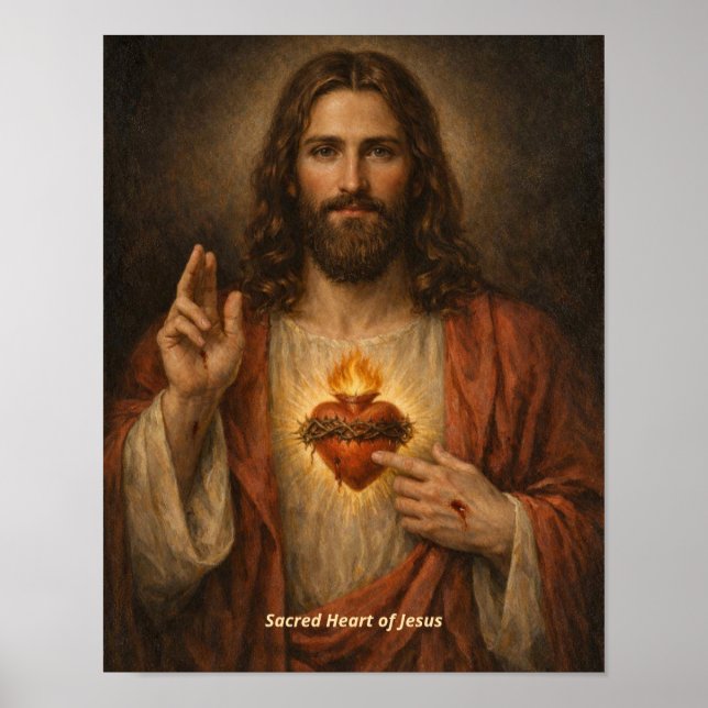 Heiligstes Herz Jesu Kunstprint Poster (Vorne)