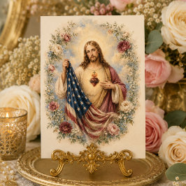 Heiligstes Herz Jesu mit katholischer amerikanisch Karte