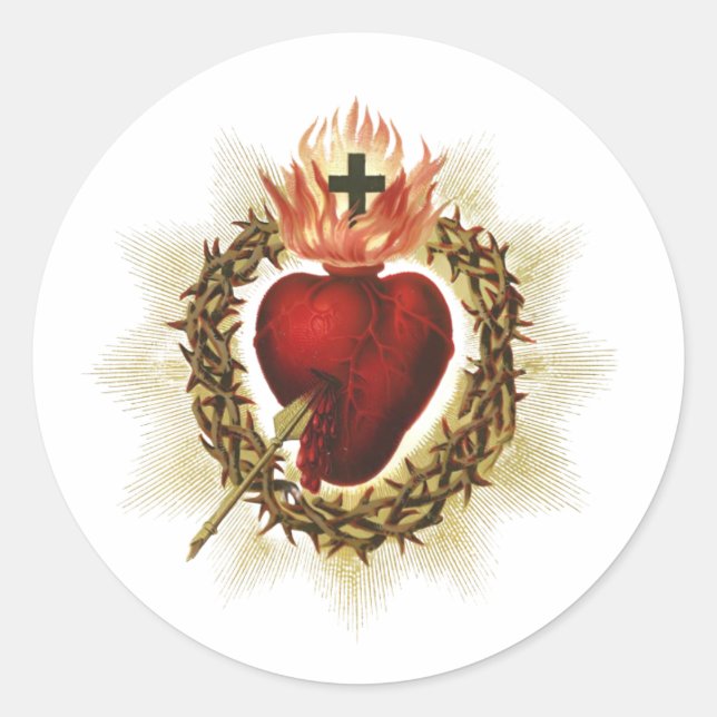 Heiligstes Herz Jesu Rundaufkleber  Runder Aufkleber (Vorderseite)