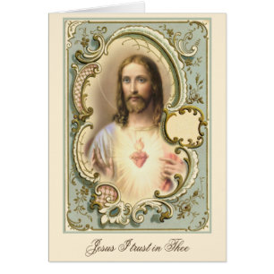 Heiligstes Herz Jesu Vintage Katholisch Gebet