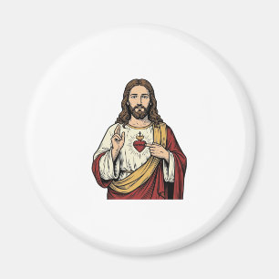 Heiligstes Herz Jesu Vintage-Stich Vektor Kunst_1 Magnet