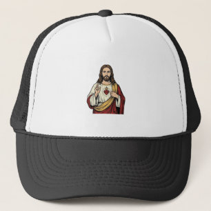 Heiligstes Herz Jesu Vintage-Stich Vektor Kunst_1 Truckerkappe