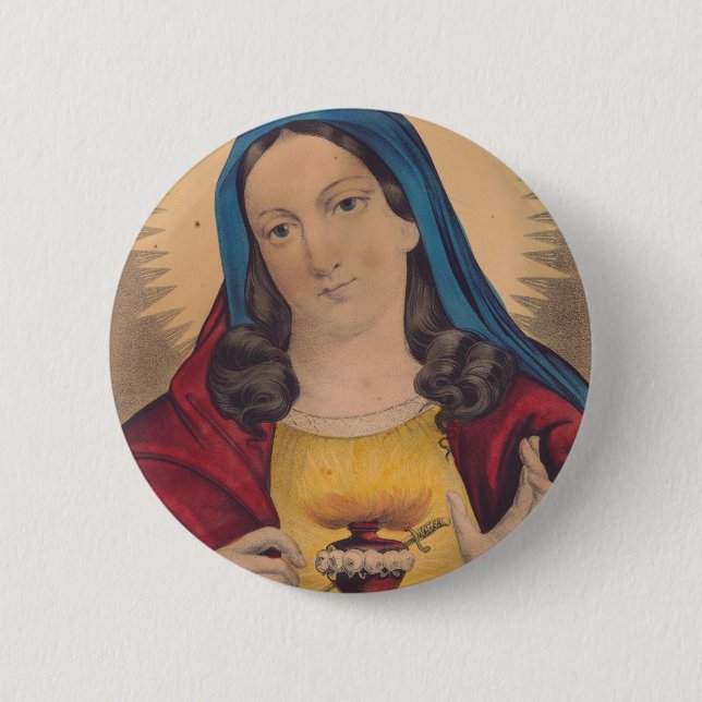 Heiligstes Herz Mariens Button (Vorderseite)
