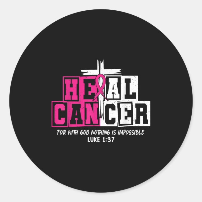 Heilkrebs Jesus Christlich Nk Brustkrebs Wissen Runder Aufkleber (Vorderseite)