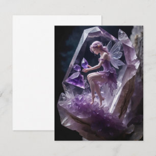 Heilkristalle Amethyst Fairy Birthday Card Dankeskarte