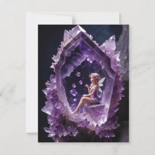 Heilkristalle Amethyst Fairy Dankeskarte