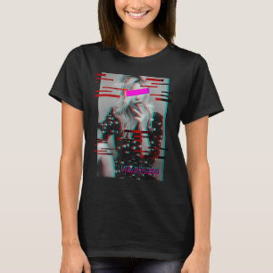 Heilloses Mädchen antisoziales Glitch ästhetische  T-Shirt