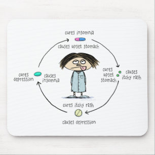 Heilmittel und Ursachen   Funny Mediation Cartoon Mousepad