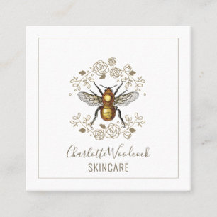 Heilpraktiker Goldene Biene und Rose Laurel Quadratische Visitenkarte