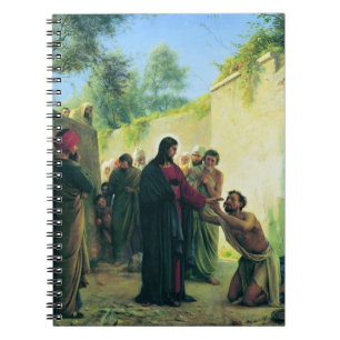 Heilung des Blinden Mannes durch Carl Bloch Notizblock