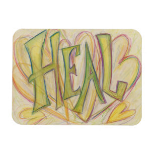 Heilung Herzwort Kunst Inspiration Kühlschrankmagn Magnet