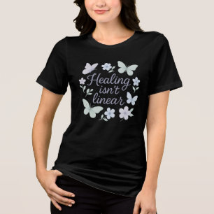 Heilung ist nicht linear - Pastel psychische Gesun Tri-Blend Shirt