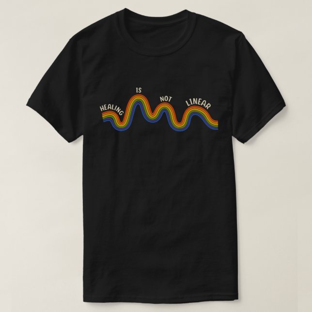 "Heilung ist nicht linear" Therapeut & Psychologe T-Shirt (Design vorne)