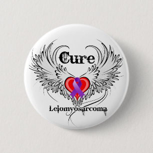 Heilung Leiomyosarcoma Herz-Tätowierungs-Flügel Button