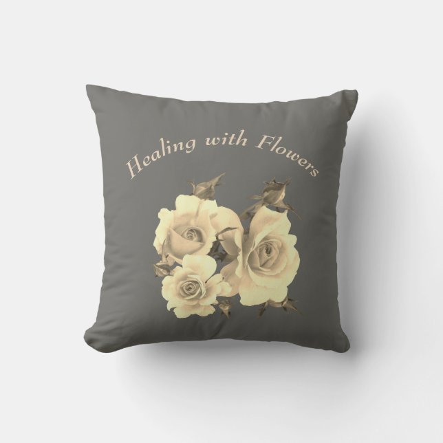 Heilung mit Blume Rose Design Kissen (Vorderseite)