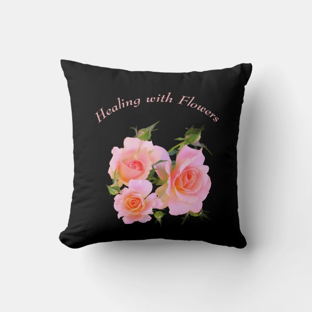 Heilung mit Blume Rose Design Kissen (Vorderseite)