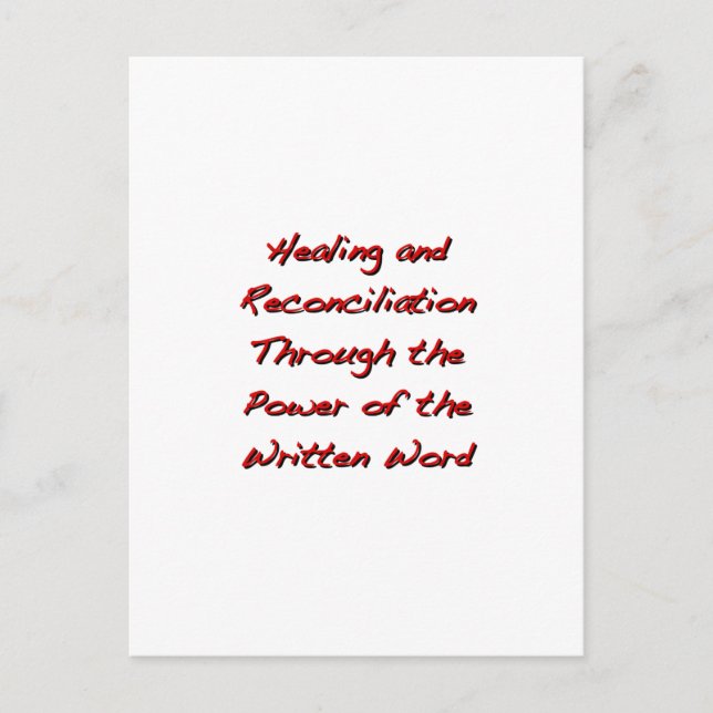 Heilung und Versöhnung Postkarte (Vorderseite)