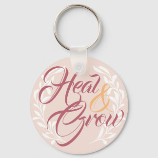 Heilung und Wachstum Feminine Pink Kalligraphie Schlüsselanhänger
