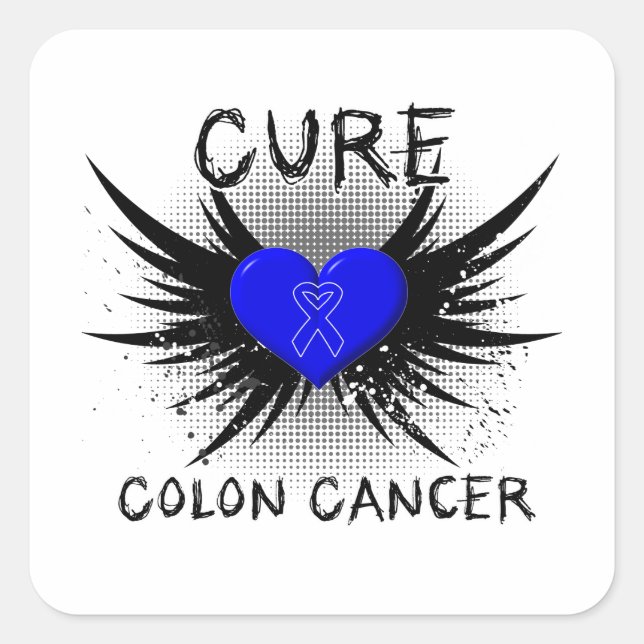 Heilung von Colon Cancer Quadratischer Aufkleber (Vorderseite)