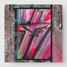 Heilungskreuz Quadratische Wanduhr