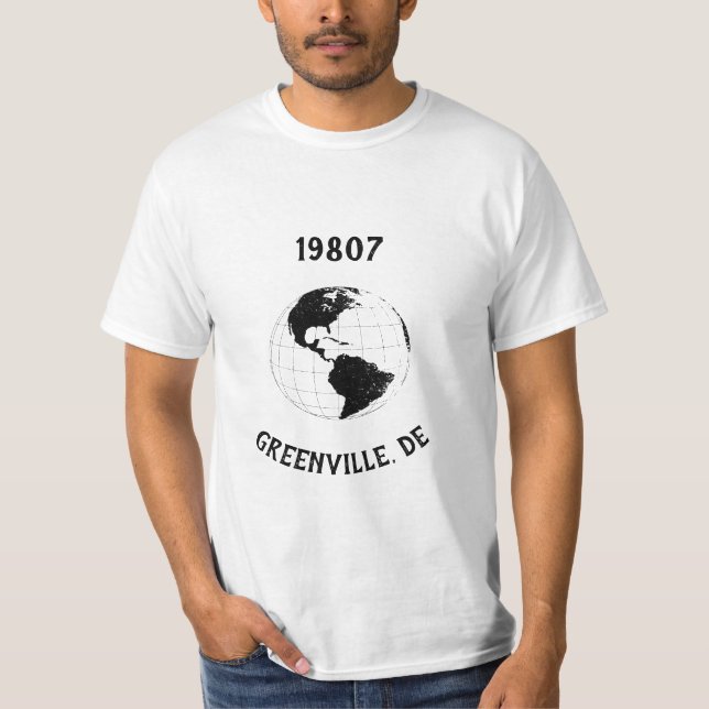Heimat City Staat Zip Code Globe Weltkarte T-Shirt (Vorderseite)