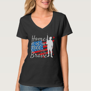 Heimat der Freien wegen der Tapferen 4. Juli T-Shirt