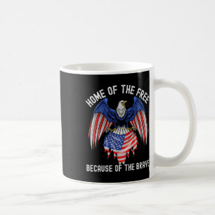 Heimat der Freien wegen des tapferen Adlers USA Fl Kaffeetasse