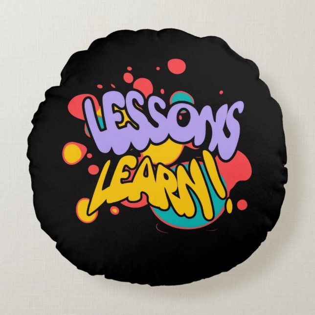 HEIMAT FARBSPLATTER LERNEN RUNDE KISSEN  (Vorderseite)