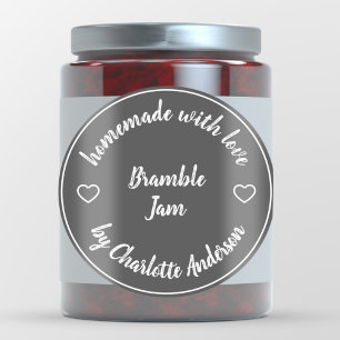 Heimat mit Liebe   Heart Jam Chalk Black Modern Runder Aufkleber