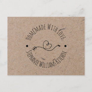 Heimat mit Liebe   Imitats Kraft Paper  Heart Arro Postkarte