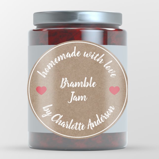 Heimat mit Liebe | Jam Canning Kraft Red Heart Runder Aufkleber (Von Creator hochgeladen)