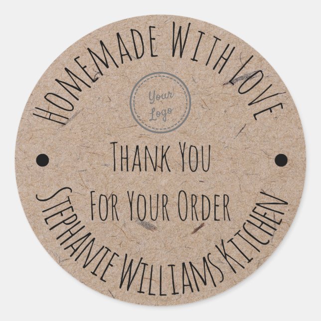 Heimat mit Liebe | Logo Vielen Dank für Ihre Beste Runder Aufkleber (Vorderseite)