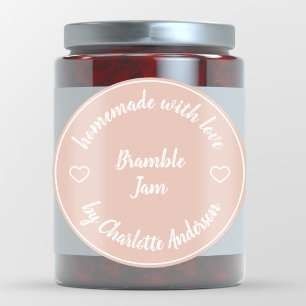 Heimat mit Liebe   Pink Heart Modern Jelly Jam Runder Aufkleber