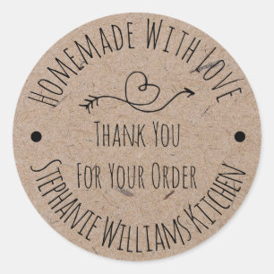 Heimat mit Liebe   Vielen Dank für Ihre Bestellung Runder Aufkleber