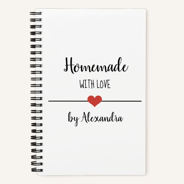 Heimat mit Liebe-White-Rezept-Notebook Notizbuch (Vorderseite)