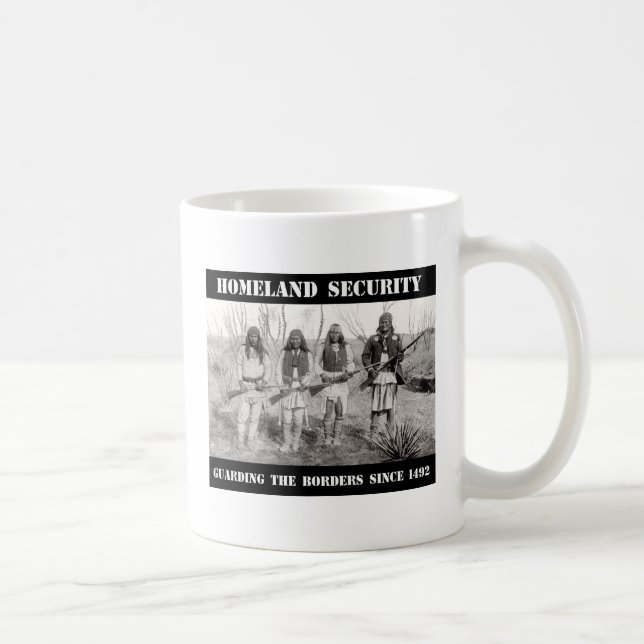 HEIMAT-SICHERHEIT, welche die Grenzen seit 1492 Kaffeetasse (Rechts)