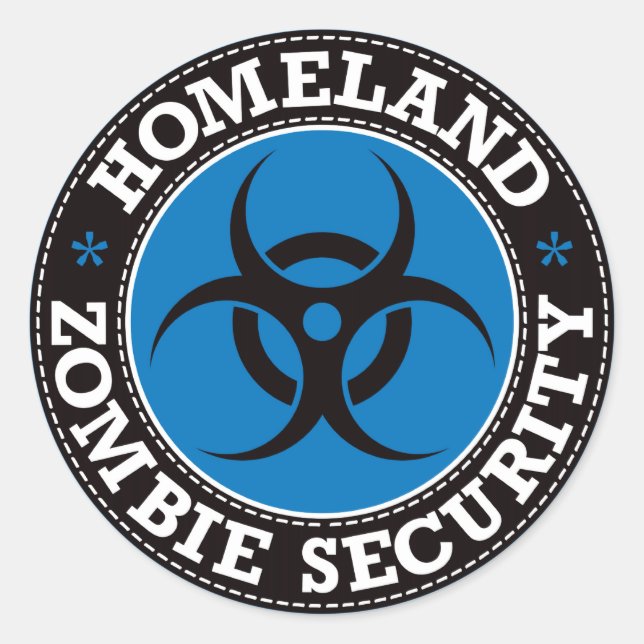 Heimat Zombie Security - Blue B Runder Aufkleber (Vorderseite)