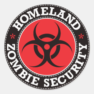 Heimat Zombie Security - Red B Runder Aufkleber