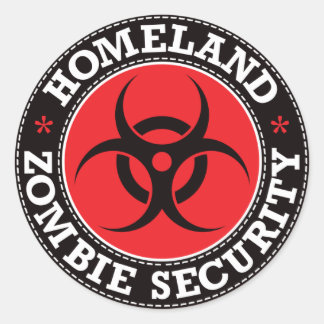 Heimat Zombie Security - Red B Runder Aufkleber