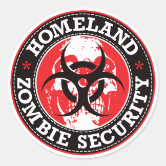 Heimat Zombie Security Skull - Rot Runder Aufkleber