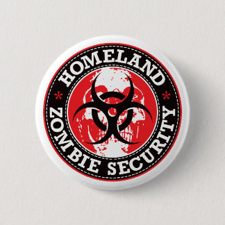 Heimat-Zombie-Sicherheits-Schädel - Rot Button