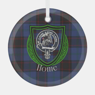 Heimatschotten Clan Tartan und Wappen Ornament Aus Glas