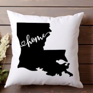 Heimatstaat Louisiana Umriss Herz  Kissen