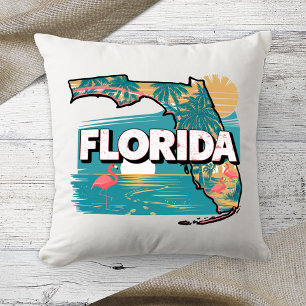 Heimatstaat Retro-Farbe Florida Kissen