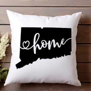 Heimatstaat Umriss Herz Connecticut Kissen