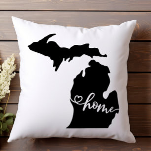 Heimatstaat Umriss Herz Michigan Kissen