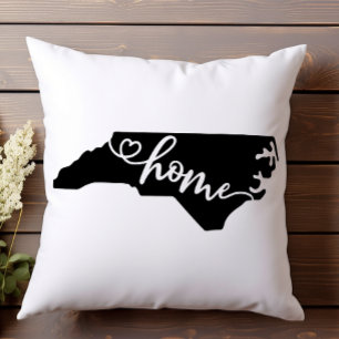 Heimatstaat Umriss Herz North Carolina Kissen