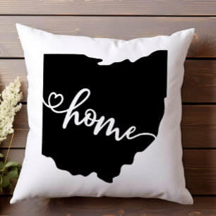Heimatstaat Umriss Herz Ohio Kissen