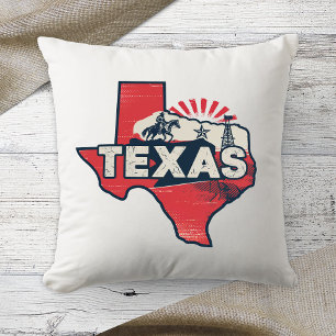 Heimatzustand Retro-Farbe Texas Kissen